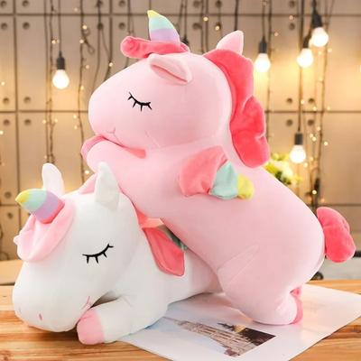 1 adet Tek Boynuzlu At Aksiyon Figürü Peluş Oyuncak Yumuşak Doldurulmuş Sarılabilir Bebekler Hayvan Arkadaş Oyuncakları Çocuk Kız Doğum Günü Hediyeleri
