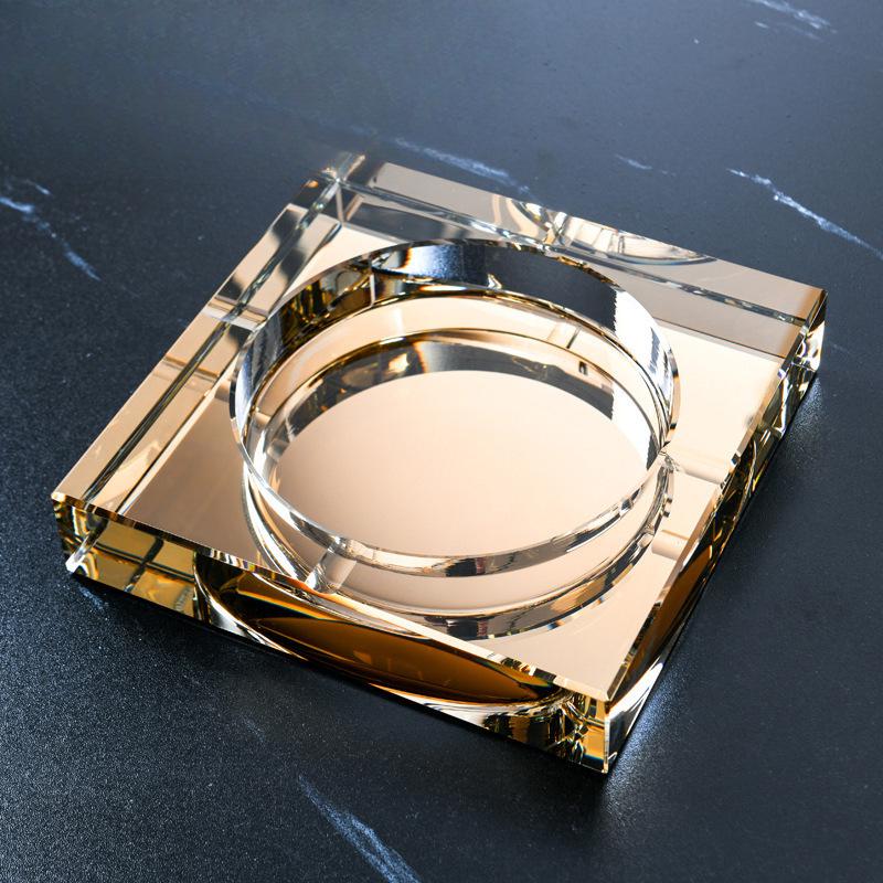 Customizable Drop-Resistant Crystal Cigar Ashtray for Living Room, Hotel, KTV
