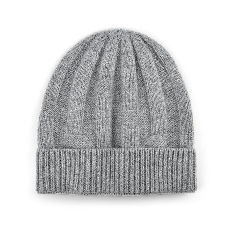 New Solid Color Pure Wool Hat Men Women Warm Knitted Wool Cap Autumn Winter Adults Casual Beanie Luxury Gifts
