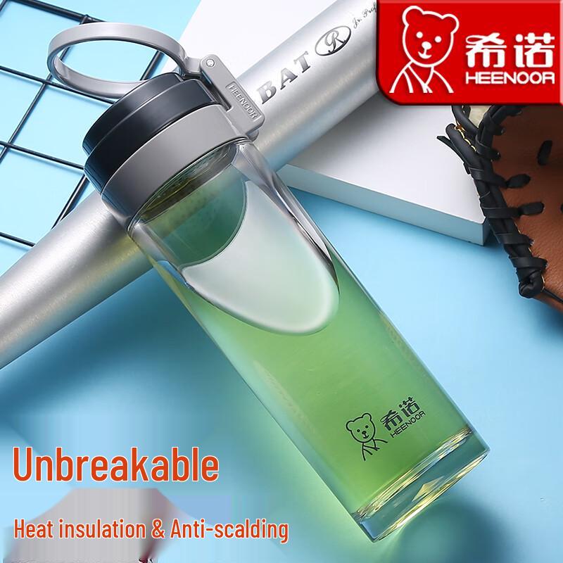 Heenoor Double-Layer PC Plastic Portable Insulated Tea Cup 385ml