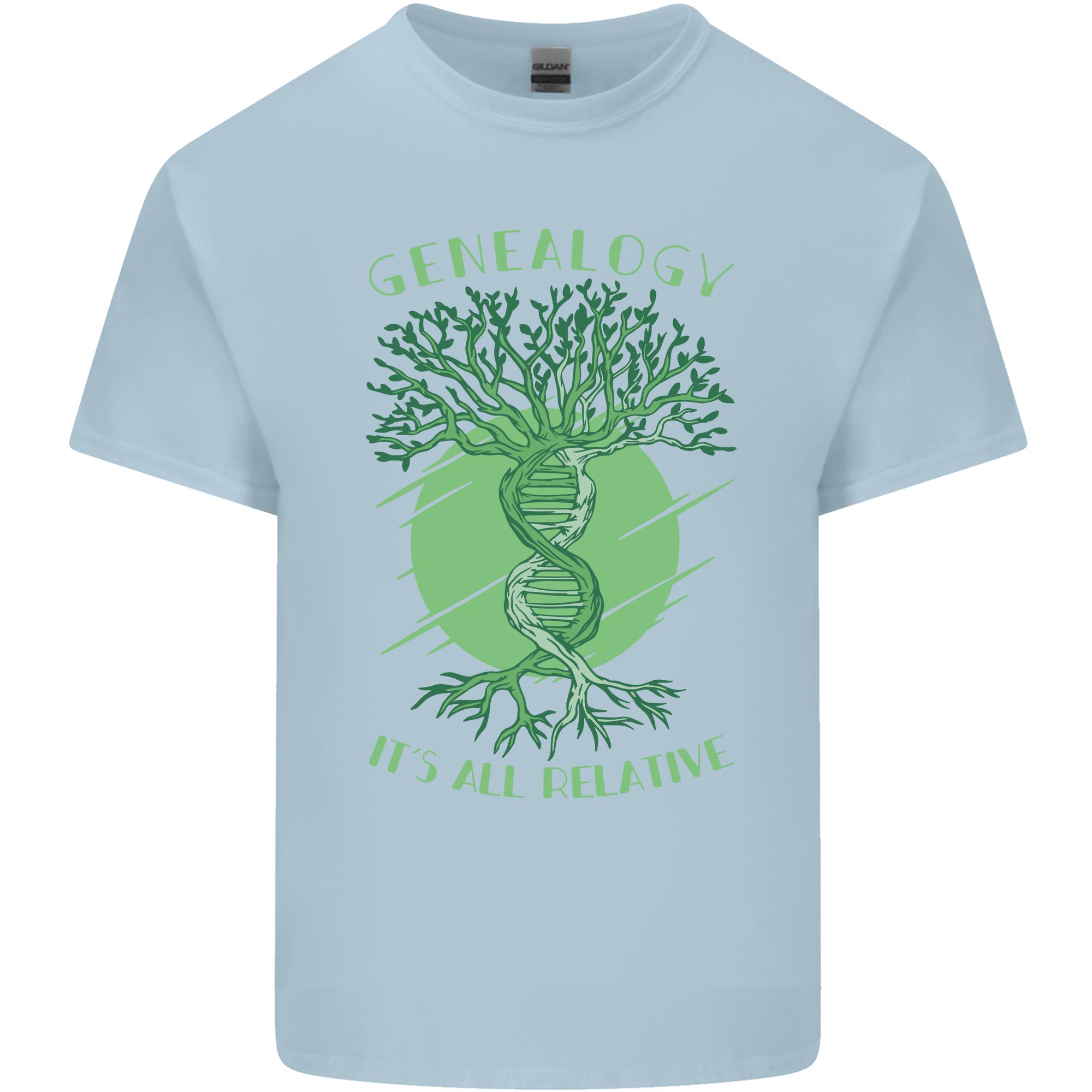 Genealogy Its All Relative Funny DNA Ancestry Unisexs Light Cotton TShirt S