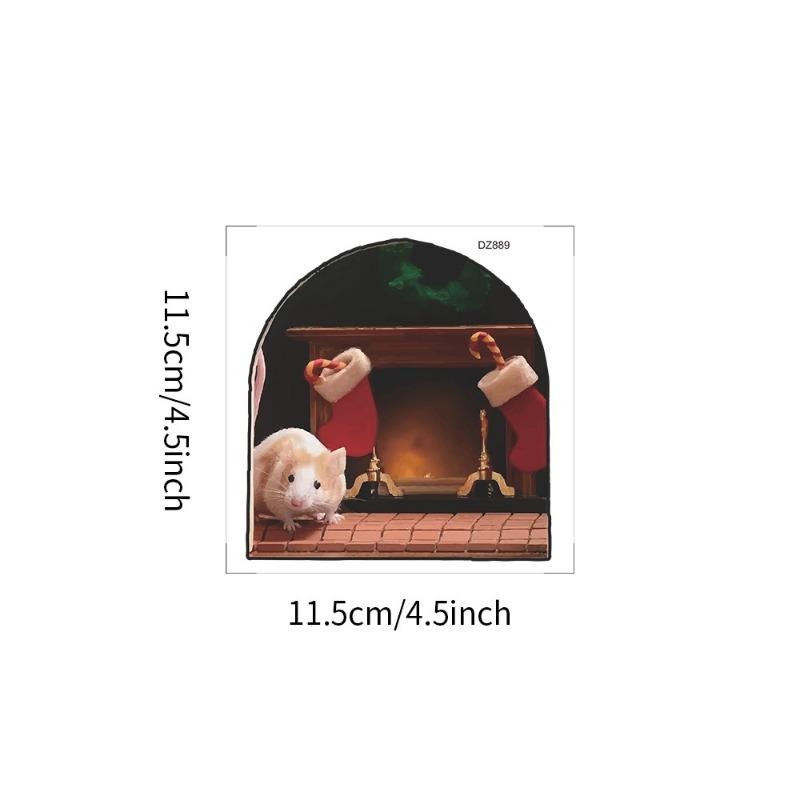 

DZ889 Милый Мышонок Рождественский Чулок Мышиная Нора Гостиная Дом Украшение Декоративные Наклейки на Стену