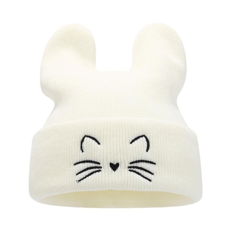 Fashion Knitted Hip Hop Skull Hat Unisex Headwear with Delicate Embroidered Cats for Trending Appeal
