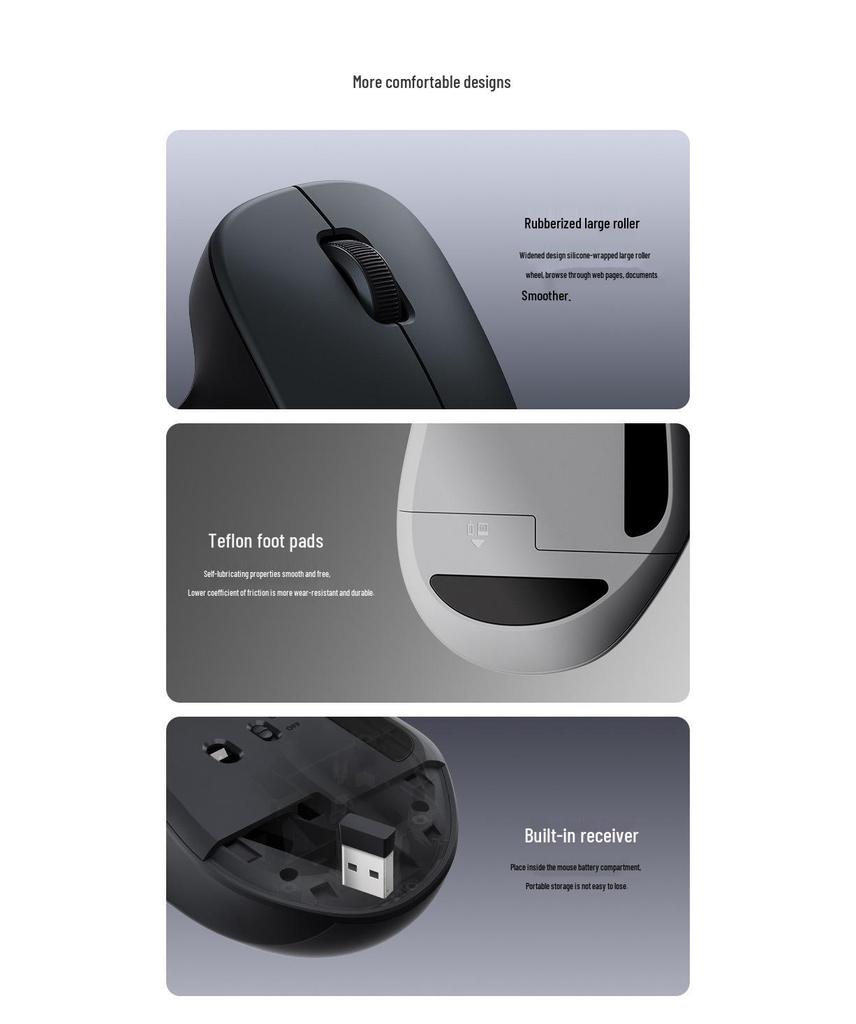 Xiaomi Wireless Mouse Comfort Edition – Ergonomic, Quiet for Laptop/PC/Desktop Use
