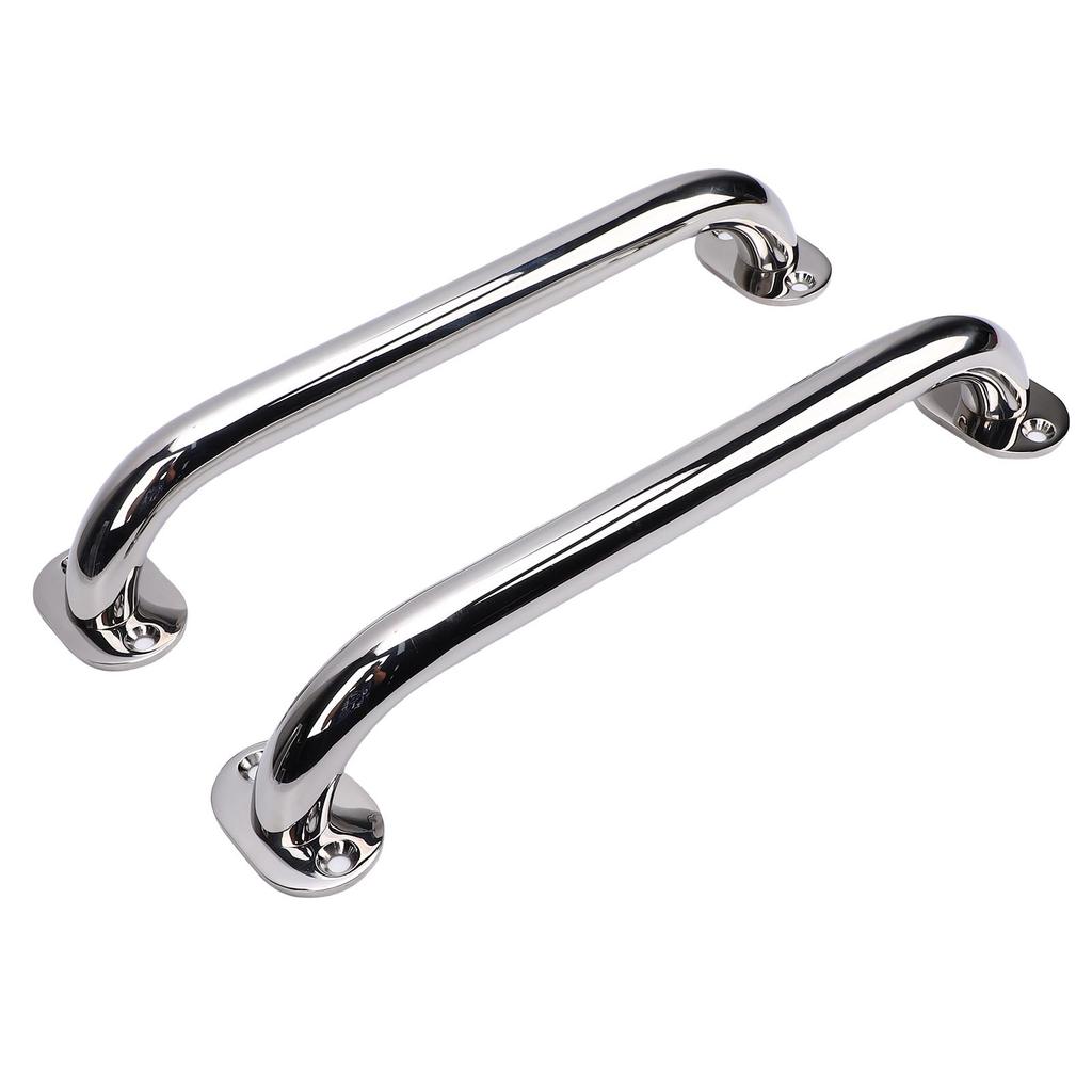 2PCS Boat Grab Handles 12 Inch Heavy Duty Polished Stainless Steel Boat Grab Rail Handle with Flange and Bolt for Yatch
