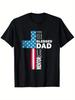 Blessed Dad American Flag Cross T-shirt