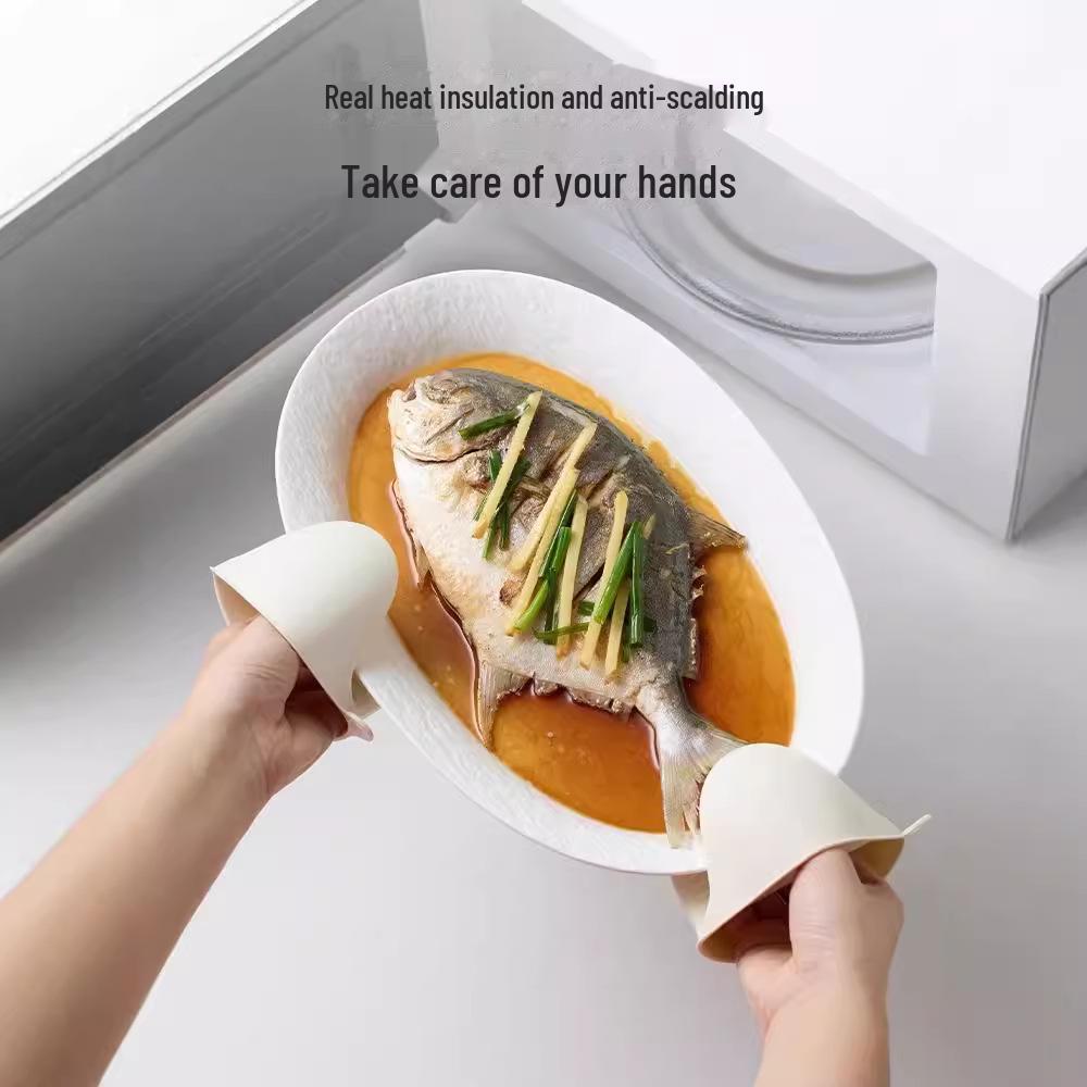 "Non-Slip Heat-Resistant Hand Clips & Gloves for Bowls, Plates, Ovens, Microwaves, Air Fryers - Anti-Scald Kitchen Tools"