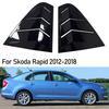 For Skoda Rapid Sedan 2012-2018 Pair Car Rear Louver Window Side Shutter Cover Trim Sticker Vent Scoop Carbon Black Accessories