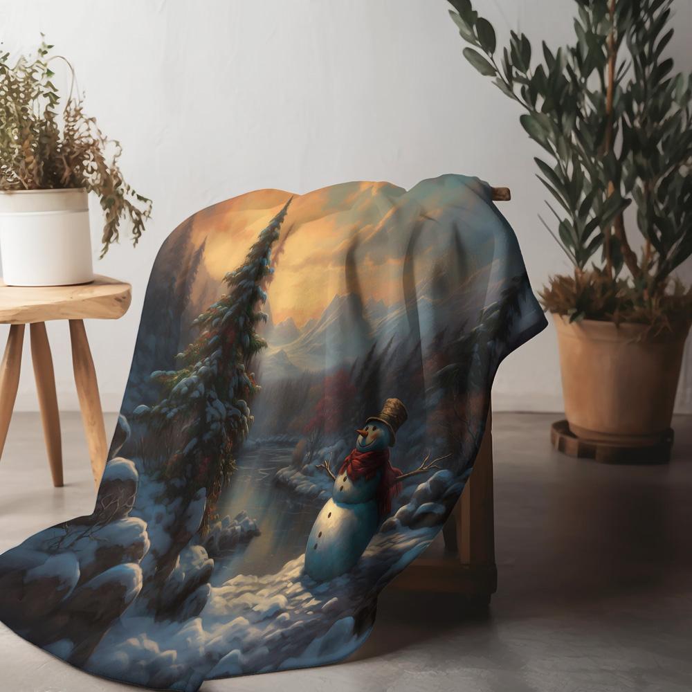 Tuniu Winter Snow Blanket for Sofa Bed Room Decorative Throw Soft Warm Cozy Cushion Cover