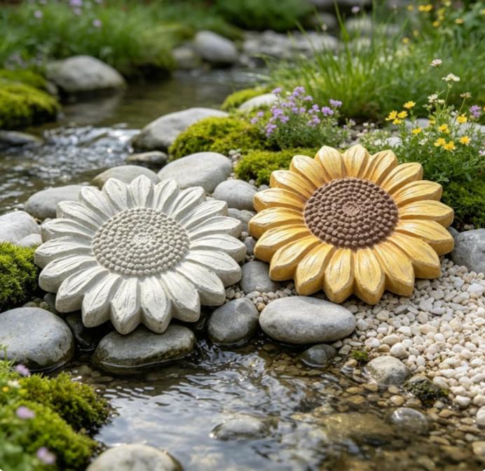 Sunflower Stepping - DIY Concrete for Garden Path, Walkway, or Patio