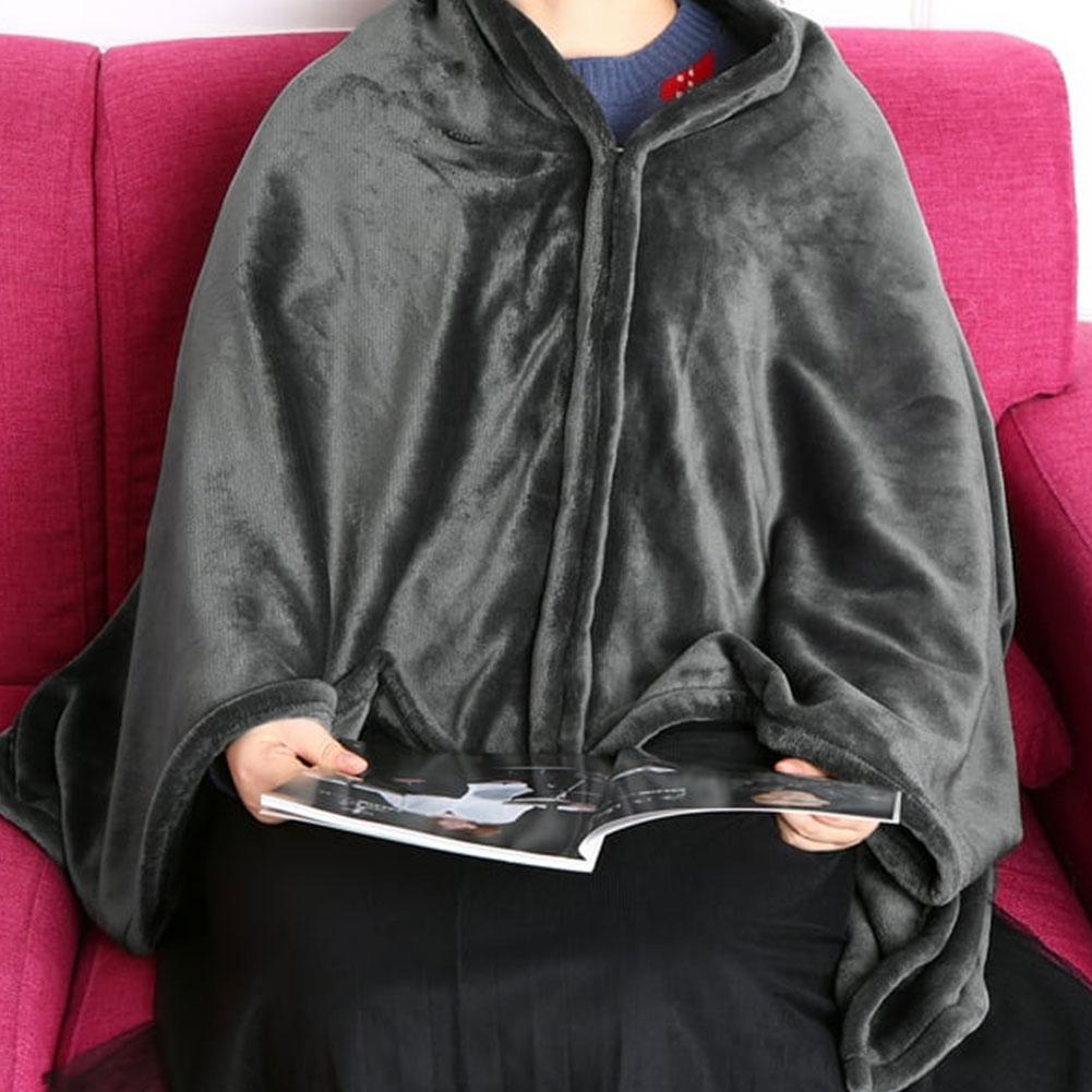 USB Electric Heating Blanket Heated Warm Shawl Flannel Throw Blanket Adjustable Blanket Heated L9A4