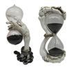 Resin Skull Sand Timer Statues Collectible Figurines Decorative Ornament Scary Halloween Decorations for Home Office