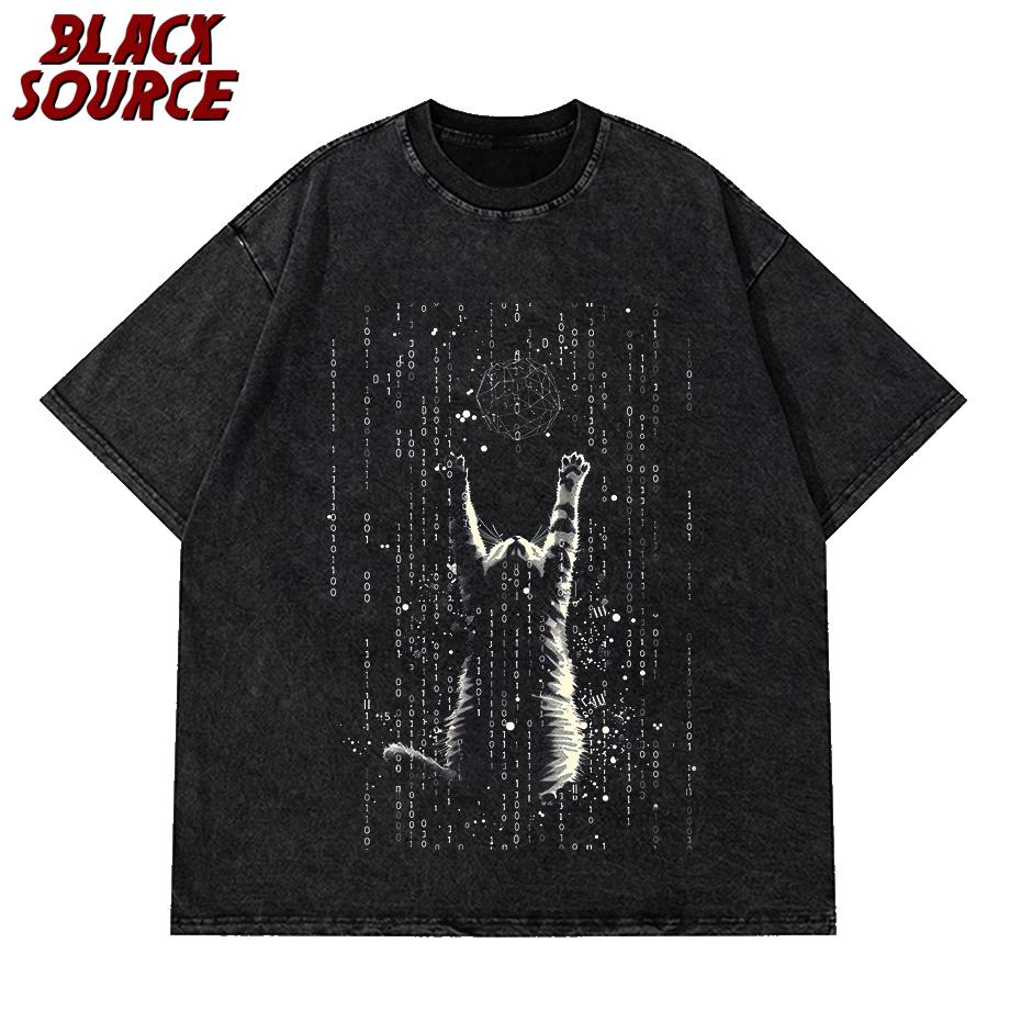 

T Mens High Quality Tshirt Cotton Funny Cool Cat Design Print Summer Loose Short Sleeve for Men TShirt Male Tops Tees S
