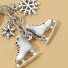 Skiing And Skating Inspired Keychain Featuring Snowflake And Ice Skate Pendant Keyring Creative Key Organiser Charm