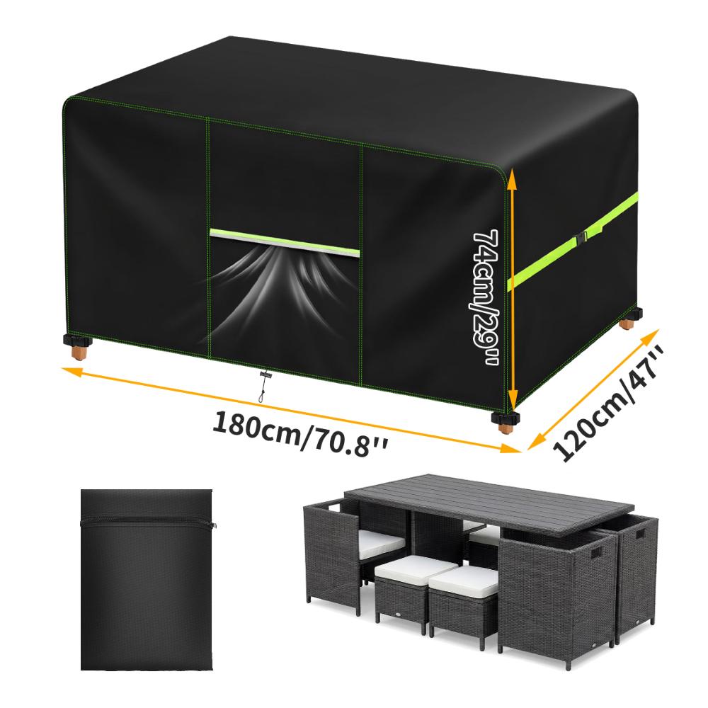 Garden Furniture Cover Waterproof Windproof Anti-UV Heavy Duty Rip Proof 111D Oxford Patio Table Chair Sofa Furniture Protector