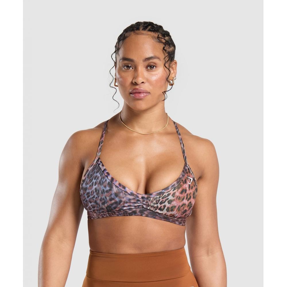 

GYMSHARK Power X Minimal Sports Bra Brick Brown B8A4M NCHV