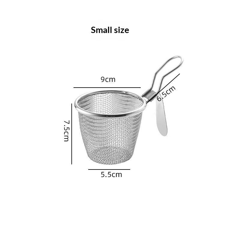 Stainless Steel Mesh Strainer Fine Mesh Durable Handle For Home Kitchen Noodle Frying Draining