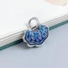 Original   Faceted Blue Orchid Enamel Ruyi Necklace For Women Charms Exquisite Pendant Clavicle Chain Banquet Jewelry