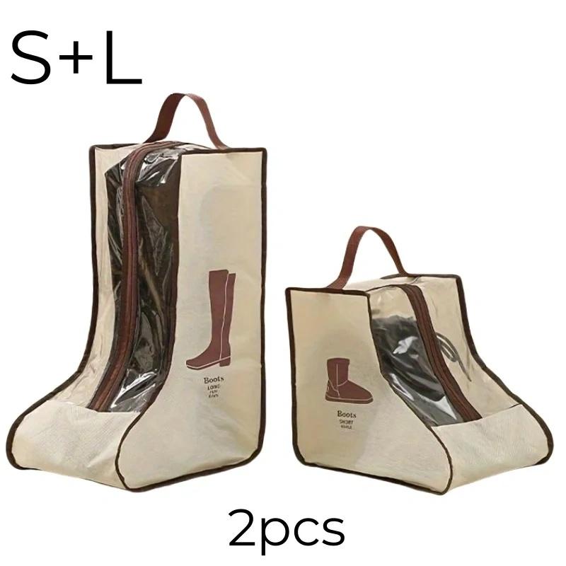 1/2PC Multi-Functional Shoes Storage Bag with Handle Foldable Non Woven Waterproof Long Short Boots Cover Travel Shoe Organize
