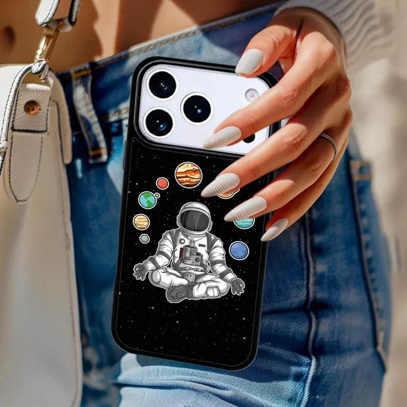 Space Moon Astronaut Phone Case For iPhone 17 Air 14 15 13 12 Max Cover For Apple 16e 11 Pro Max Plus Coque
