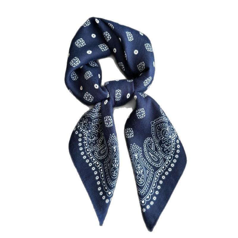 Broken cashew nut imitation velvet herringbone pattern cotton and linen small square scarf silk scarf headscarf shawl sun protection scarf women's sca