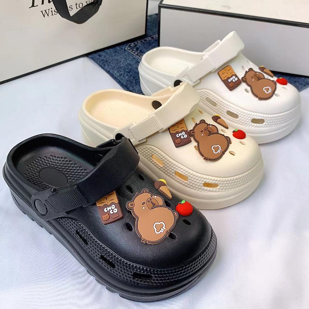 Hole Shoes Women's Platform Candy Kapi Bear Accessories Girl Comfortable Casual Summer Wear Hole Shoes