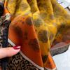 Print Scarf Spring Autumn Leopard Pattern Artificial Silk Scarf Shawl Female