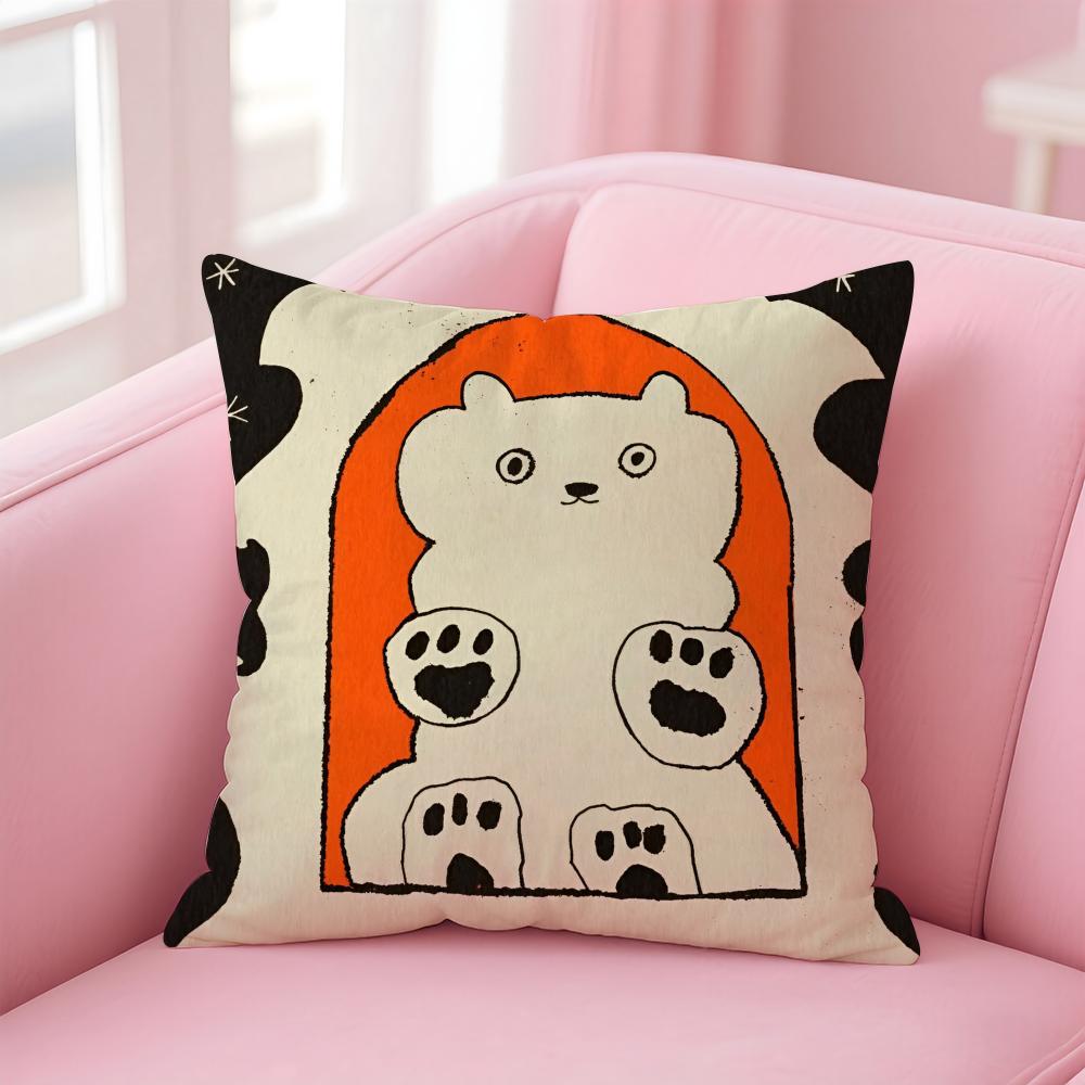 Vantage Abstract Anime Cute Pet Cat Dog Cushion Cover Pillow Case Soft Friendly Fabric Concealed Zipper