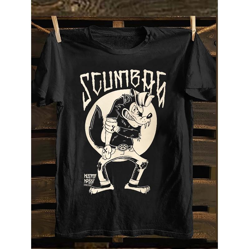 Heavyweight Punk Rock Band Tee Scumbag Graphic Vintage Concert Shirt Summer Unisex Loose And Breathable Cotton TShirt Top S