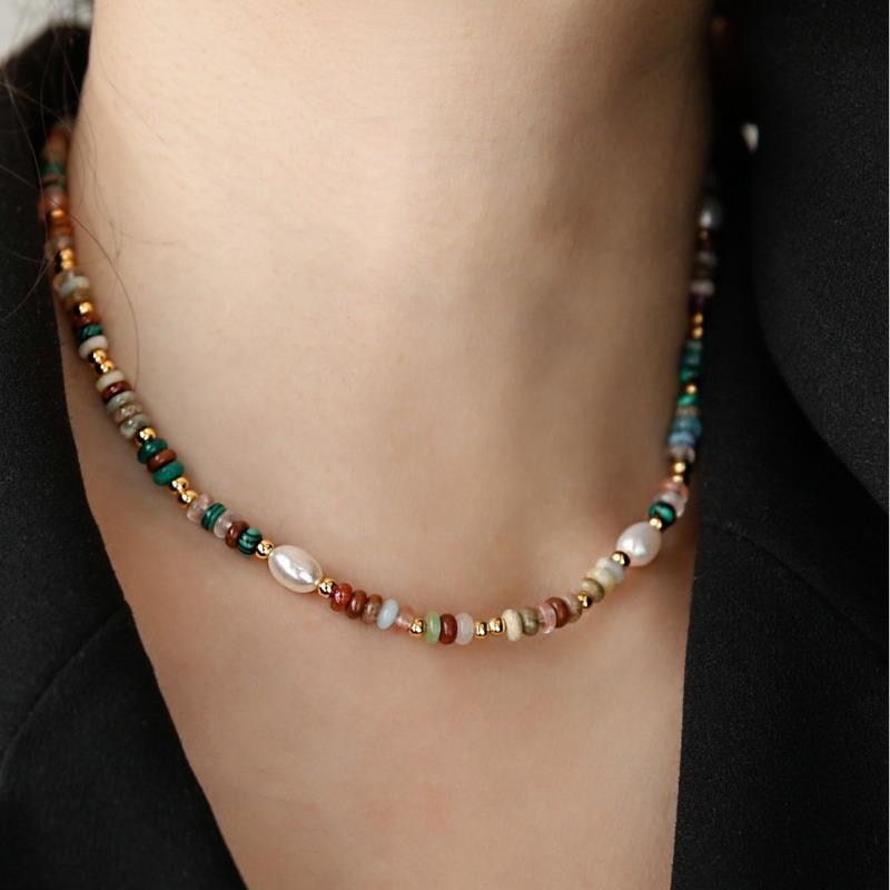 Exclusive, Low-key, Luxurious, Retro Beaded Necklace for Women, Collar Chain, Neck Chain, Gift