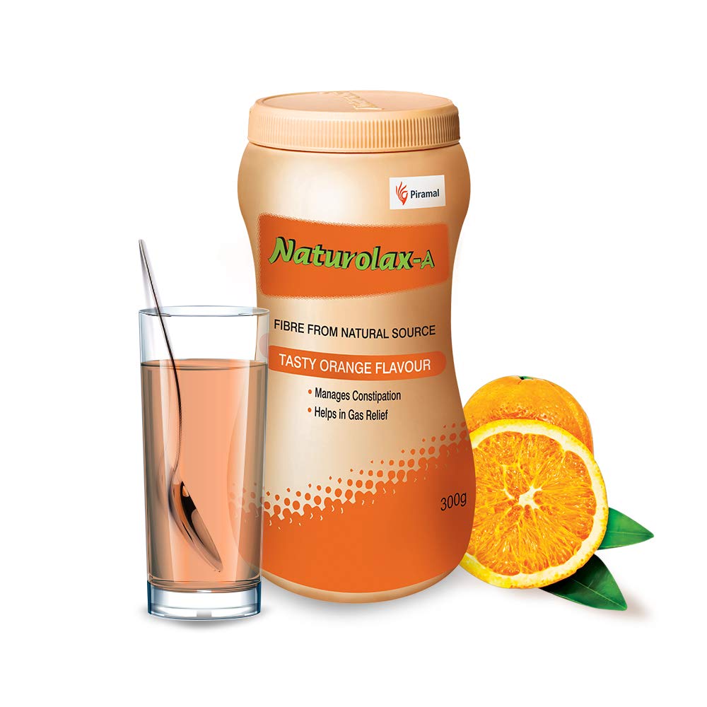 Naturolax-A Isabgol Psyllium Husk Powder 300g Pack of 1 Orange Flavoured Fiber Supplement for Digestion