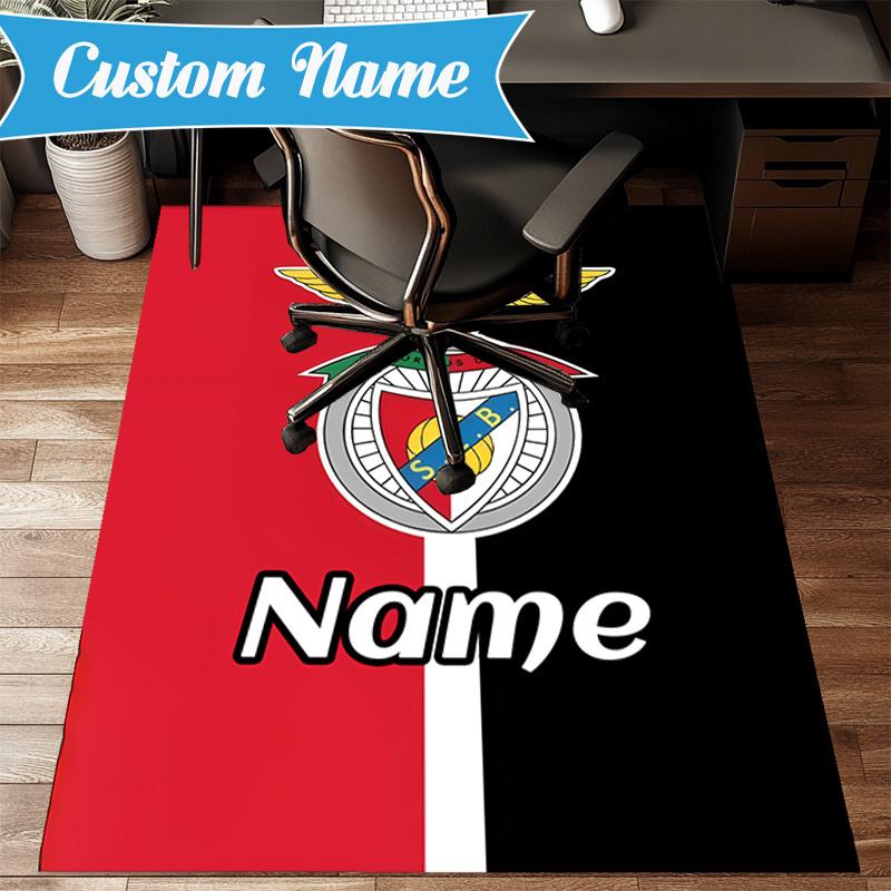 Custom Name Benfica Crest Rug Game Carpet, Floor Mat for Bedroom Living Room Entryway Rug, Home Decor Idea Gift for Christmas Birthday