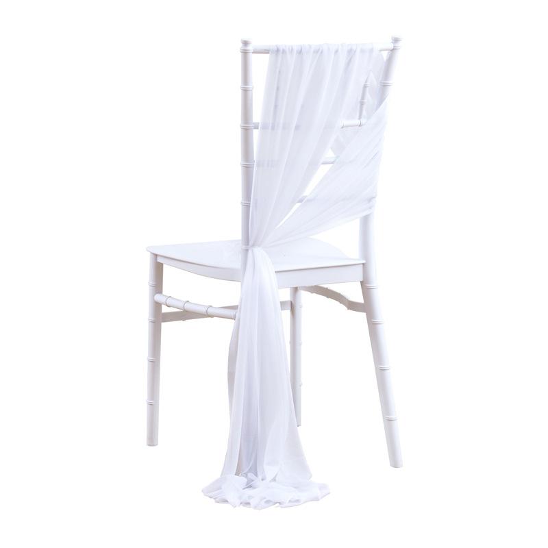 2pcs Chiffon Chair Sashes Wedding Chair Decoration 20x250cm for Wedding Aisle Party Banquet Event Baby Shower