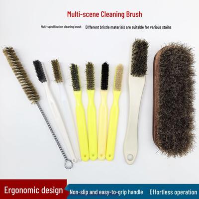 Long Handle Copper Wire Brush for Rust & Stain Removal, Steel Bristle Deburring Toothbrush