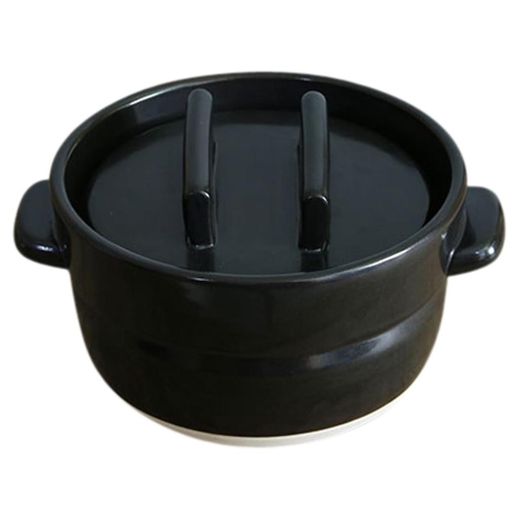 Kamoshika Tool Shop Rice Pot, 2-cup, Black