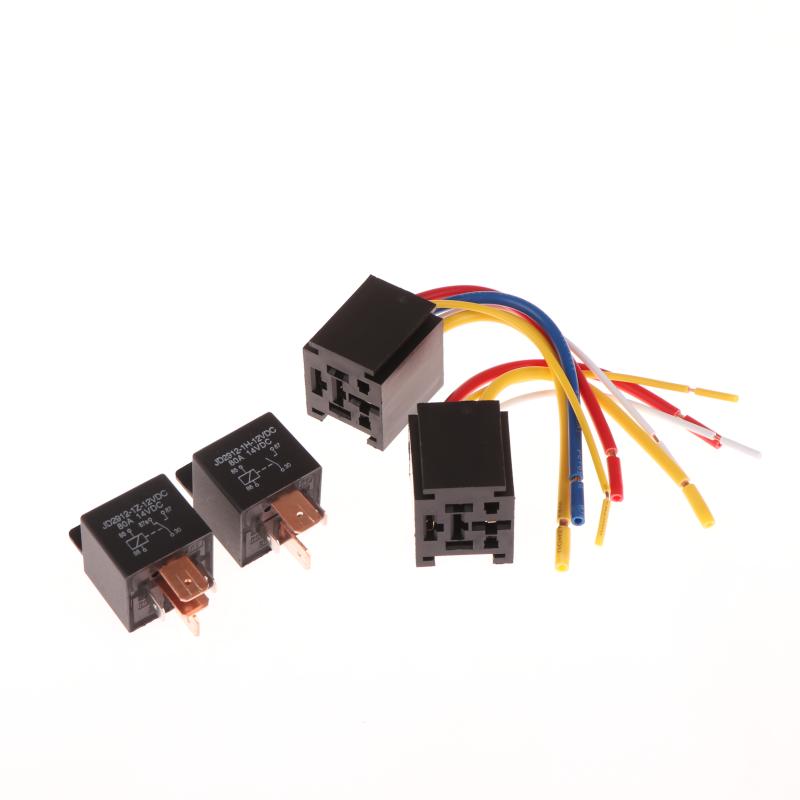 1Set 4/5 Pin Automotive Relay 12V DC 24V 40A Waterproof Relay For Motorcycle Headlight Air Conditioner With Socket Relays 5