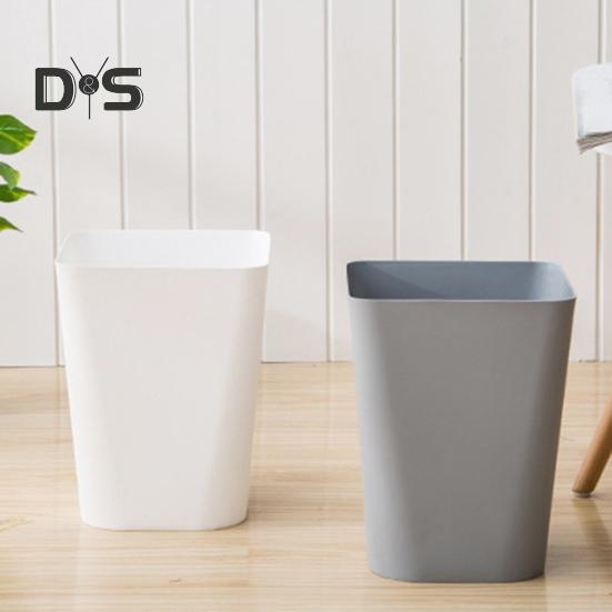 Small Waste Basket Trash Can Large Capacity Solid Color Easy To Clean Indoor Outdoor Plastic Garbage Bin