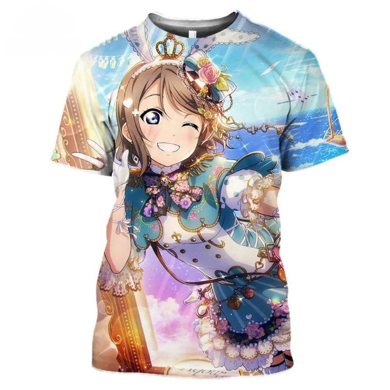 T Shirt Women Men's Casual Harajuku Short Sleeve Japanese Streetwear 3D Print Tee Tops Fitness Clothing