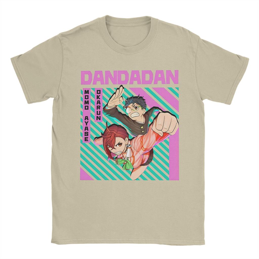 Funny Colorful Okarun Ayase Dandadan Tshirts Men's Cotton Short Sleeve Anime O-neck Summer Tops Shirts