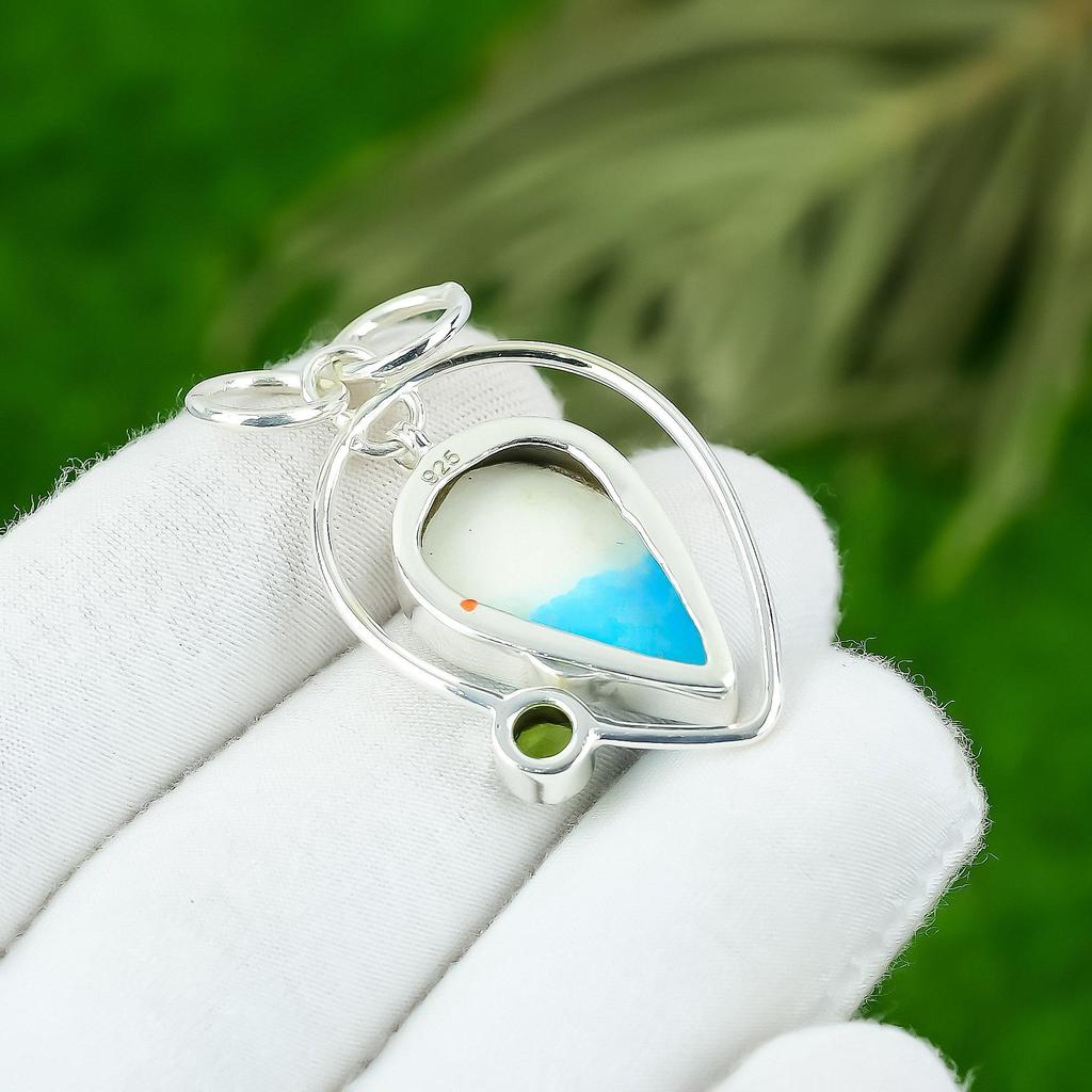 Muttertags-Sale 925 Silber Arizona Türkis Edelstein Peridot Anhänger Schmuck