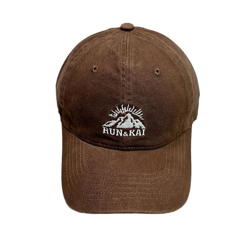 High Quality Mountain Embroidered Baseball Cap Men'S And Women'S Sunshade Retro Washed Casual Versatile American