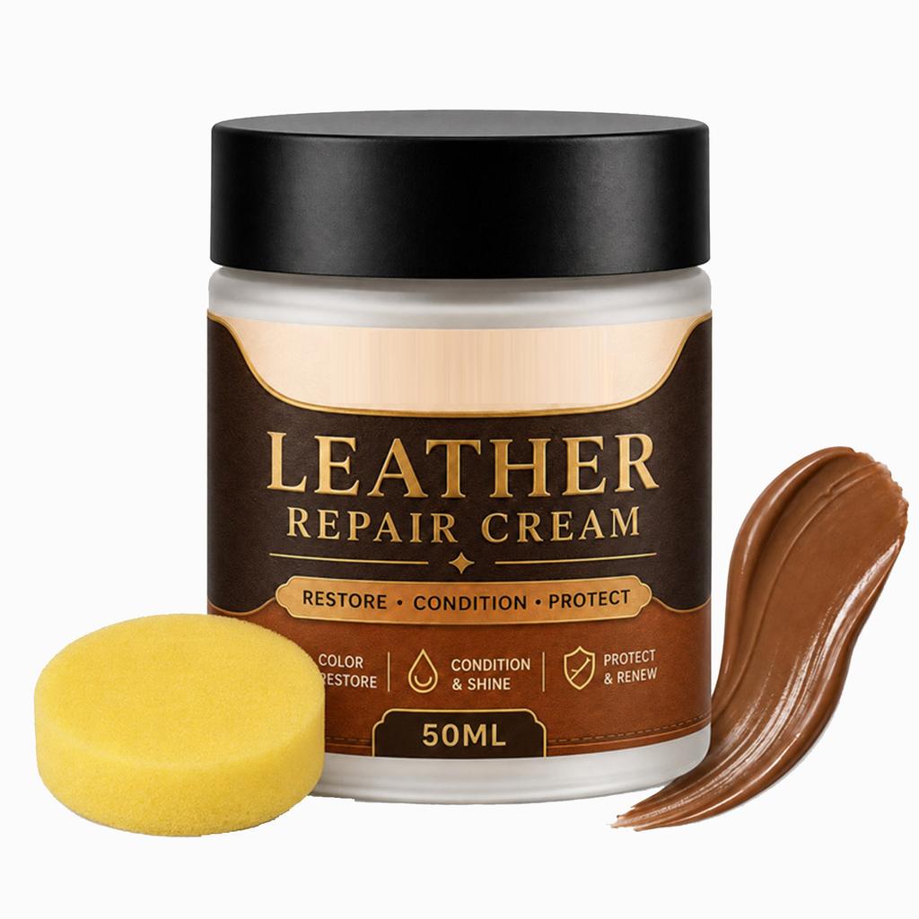 Leather Repair Cream 50ML Restore Condition Protect Leather Surface Repair Paste for Scratches Scuffs Cracks and Fading Leather Care Cream