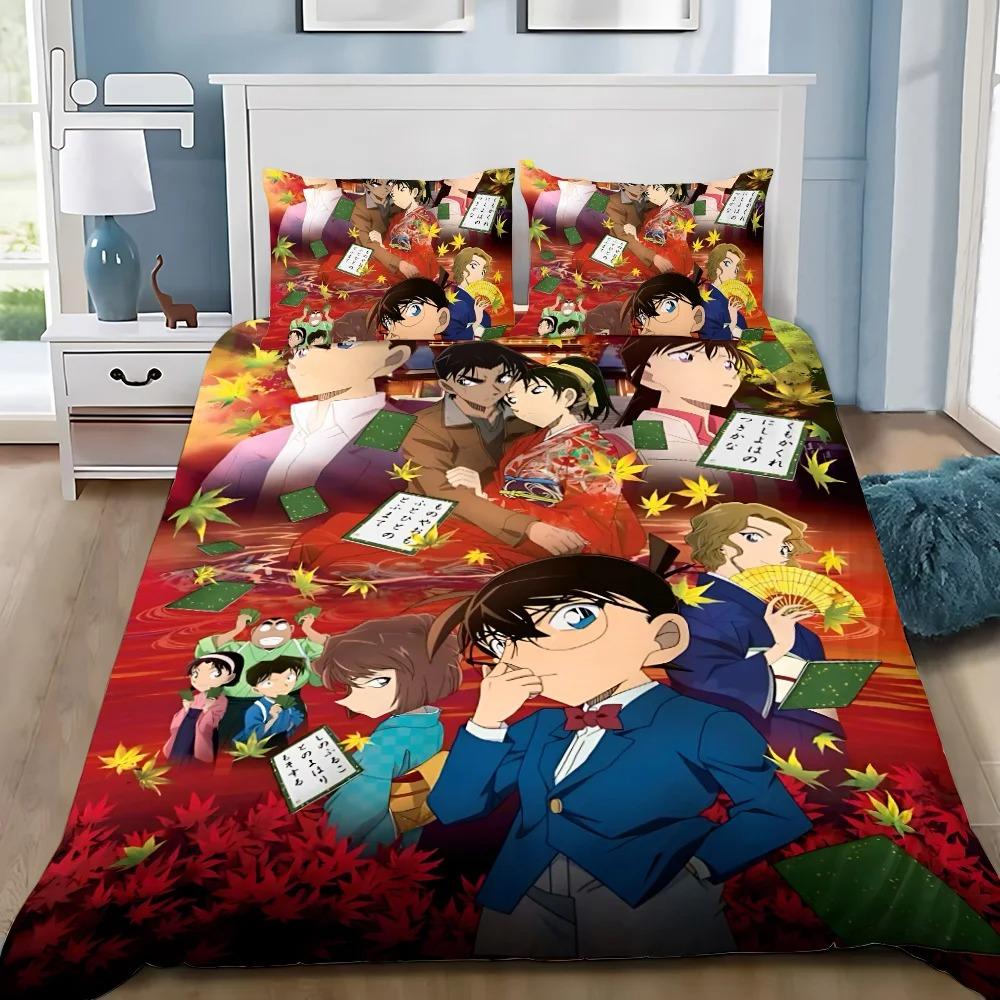 Anime Duvet Cover Pillowcase D-Detective C-Conan Bedding Set Adult Boy Girl Bedroom Decoration Children Single Double Large Size