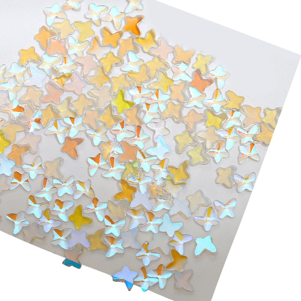 Shine Nail Rhinestones Butterfly Rhinestones Flat Back Nail Gems for Diy Jewelry Crafts Nail Art Decorations Supplies