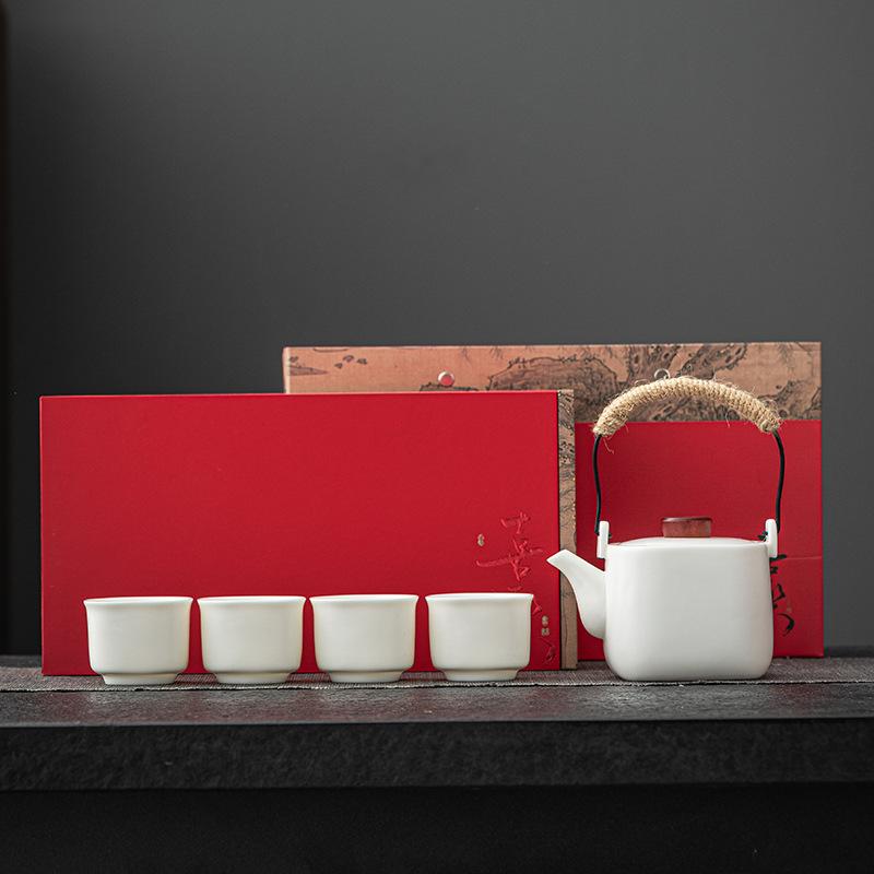 Ceramic tea set, high-end gift box set, accompanying gifts for leaders and elders