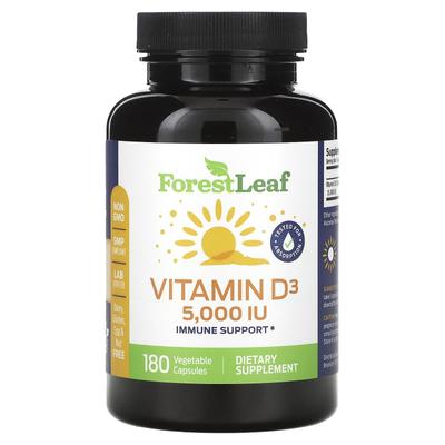 Vitamin D3, 125Mcg (5,000Iu), 180 Veggie Capsules
