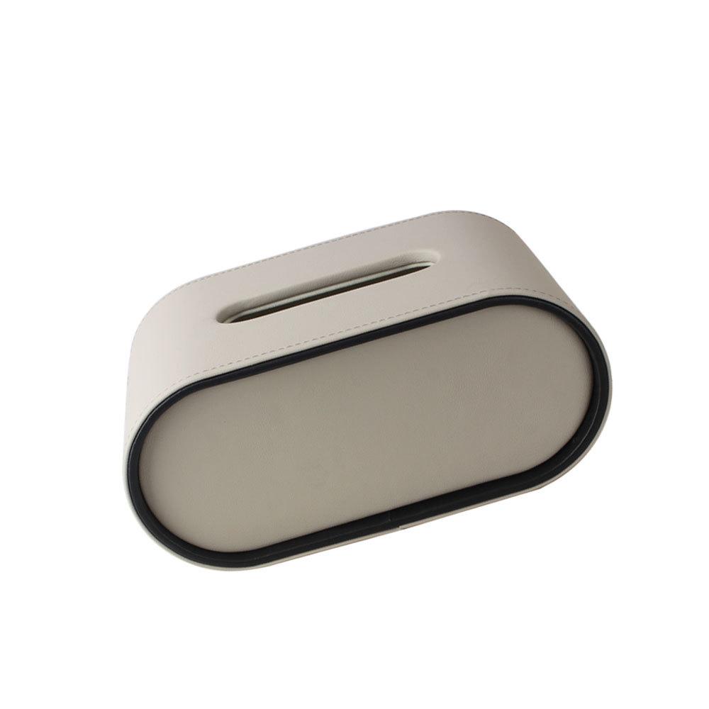 Elegant Oval Tissue Box Cover, Premium Leather Material, Multi Color Options, Simple and High End Design for Living Room, Tabletop