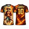 Men's One Piece Anime Tee Franky Iron Man Print Boys Clothes Girls Short Sleeve Men Jersey Casual Lightweight Tops