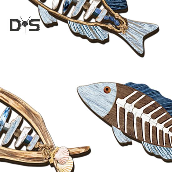 4 Τμχ Ναυτική Διακόσμηση Τοίχου σε Σχήμα Ψαριού Χειροποίητο Πολύχρωμο Σχέδιο Χειροποίητη Παράκτια Διακόσμηση Διακόσμηση με Παράκτιο Θέμα Λίμνης