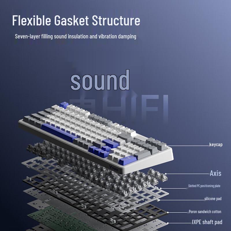 Rapoo V700DIY-98 Tri-Mode Gasket Mechanical Keyboard